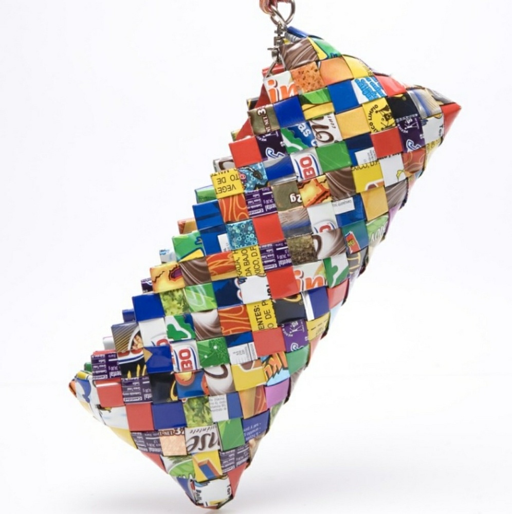 Nahui Ollin Upcycled Candy Wrapper Large Clutch